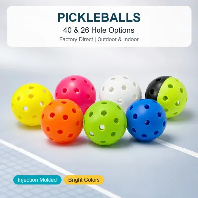 Outdoor 40-Hole Pickleball Balls - Bulk Wholesale OEM Custom Colors