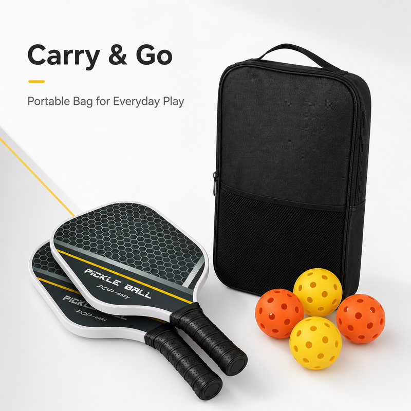 Set di racchette da Pickleball in fibra di vetro pressata a freddo all'ingrosso - 2 racchette, 4 palline e borsa per il trasporto